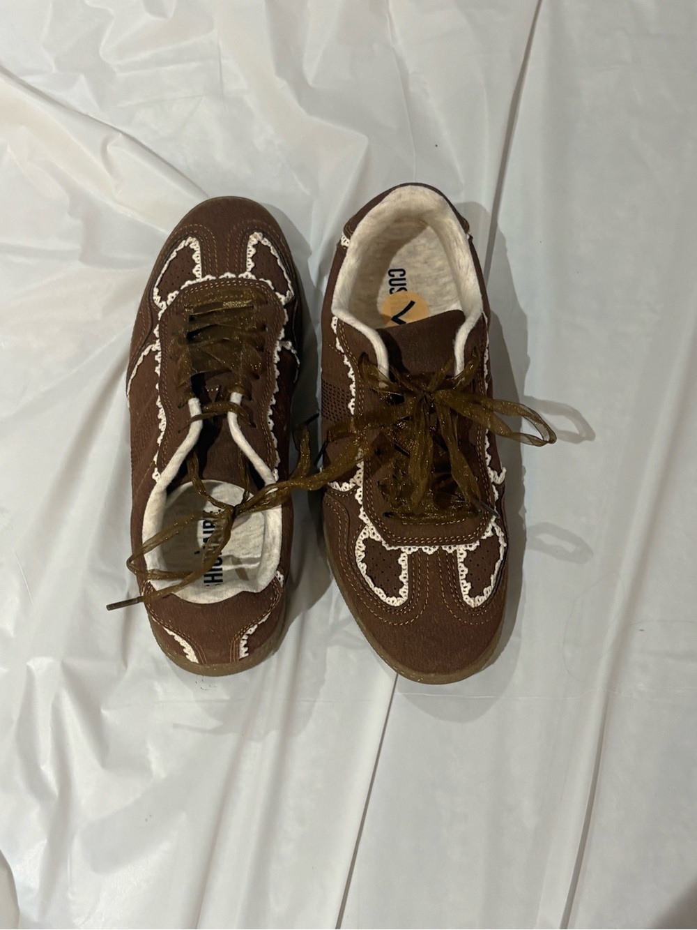 Brown Women's Casual Lace-Up Sneakers